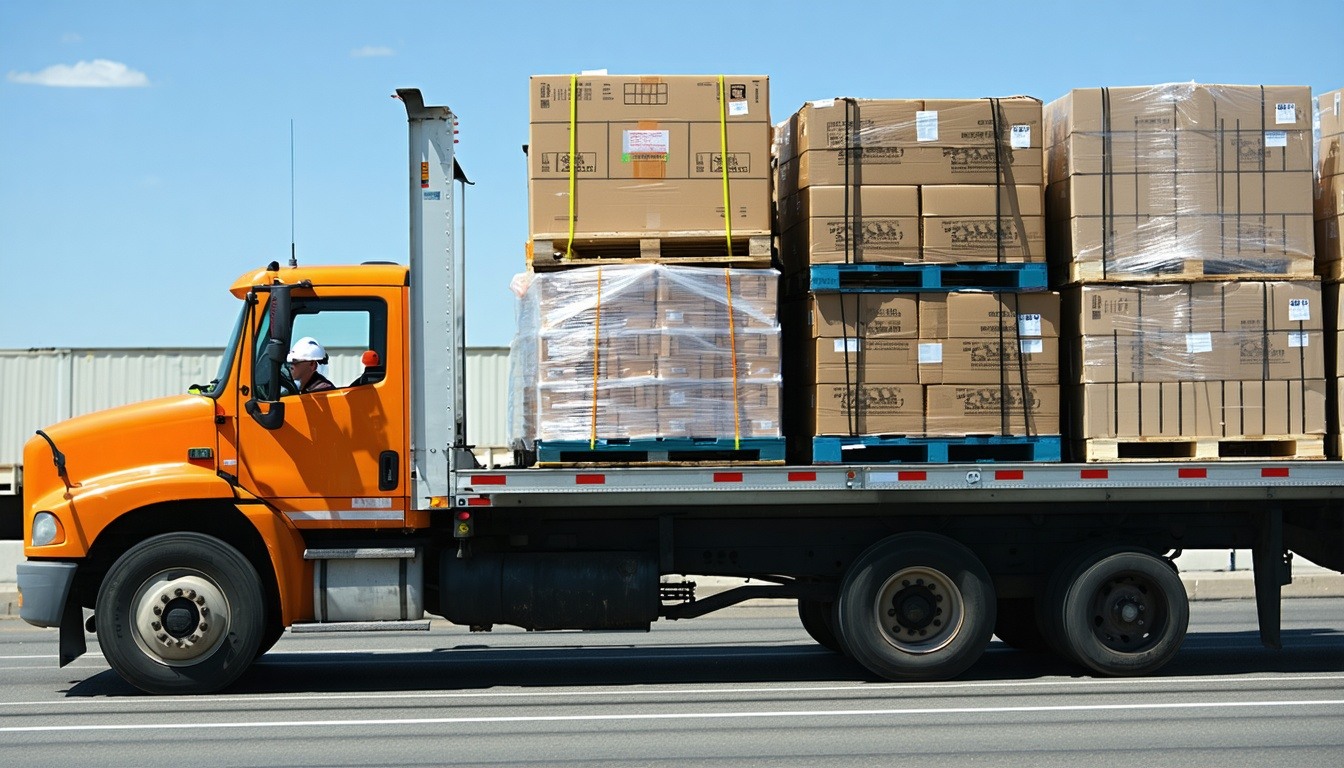 Truck shipment at a customs checkpoint