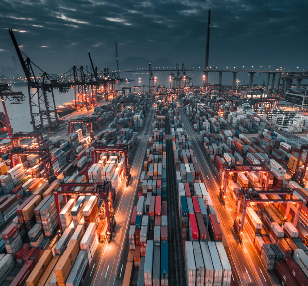 Containers in a harbour