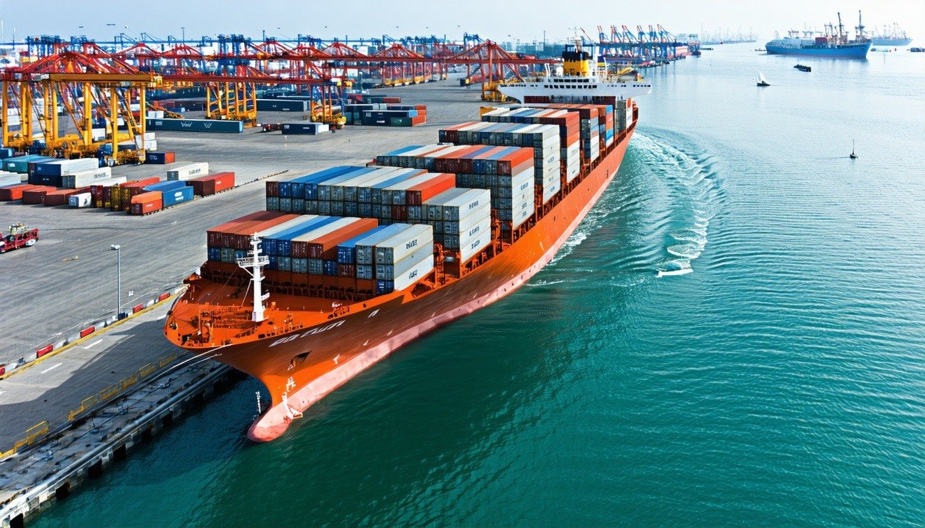 Visualisation of a container vessel.